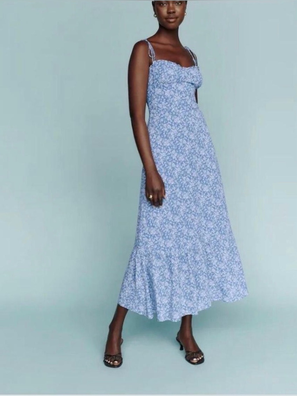 Reformation Blue Floral Maxi Dress